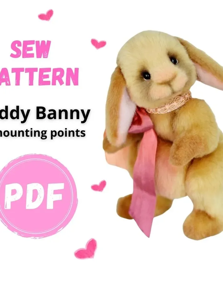 TEDDY RABBIT Pattern - Figure stuffed animal, Pattern PDF-Teddy Rabbit, Teddy Rabbit, Animal Pattern, Plush Rabbit, Rabb