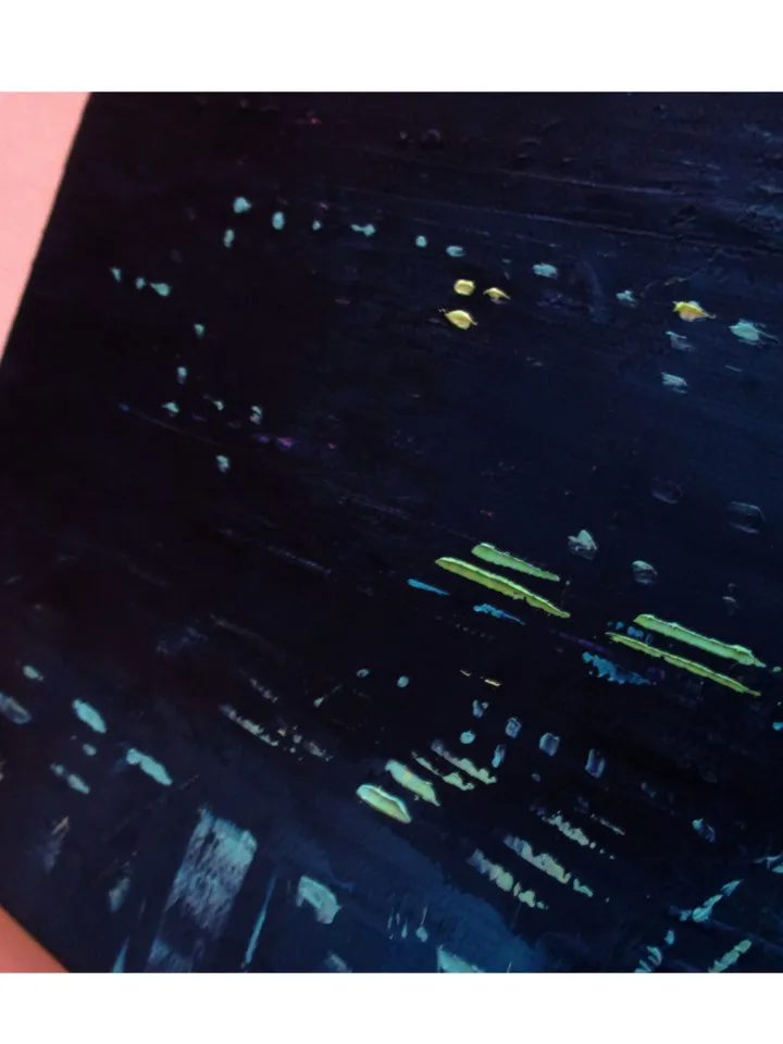 Cyberpunk Painting "TRON CITY" Original Oil Painting on Canvas, Modern City Original Art by "Walperion Paintings"