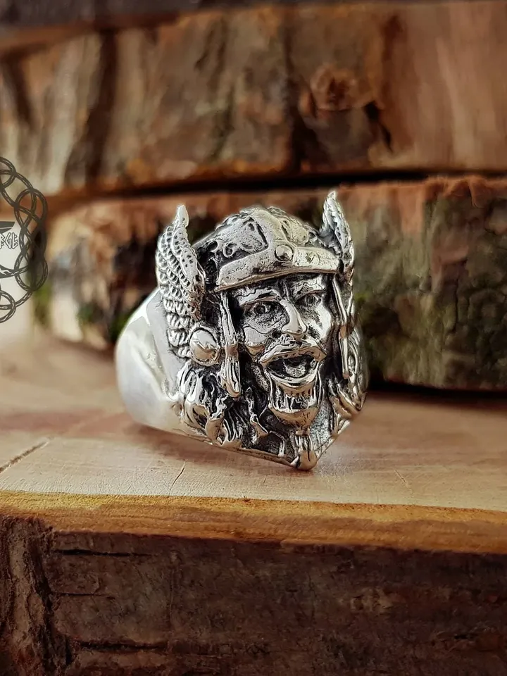 Thor Ring, Viking Helmet Ring, Viking Ring, Sterling Silver Ring, Viking Jewelry, Norse Ring, Norse Jewelry