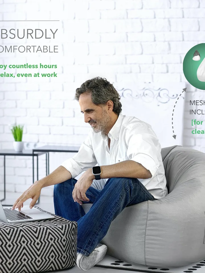 Exterior Puff with Filling Included for Terrace or Garden - Bean Bag Chair or XXL Floor Cushion for Youth Room Decoration