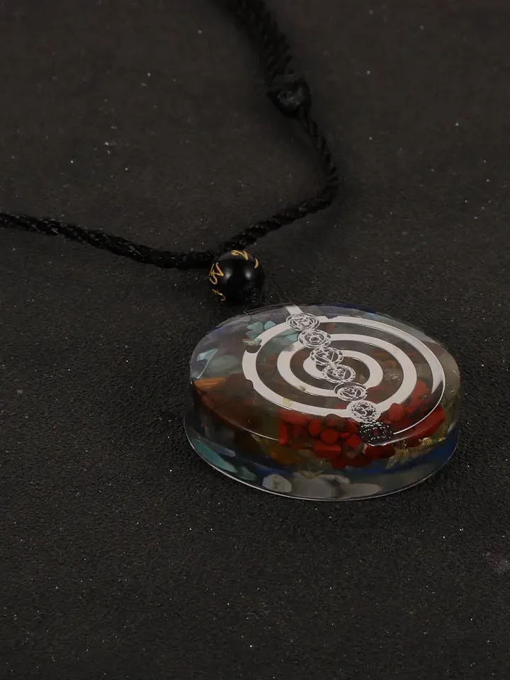 7 Chakra Crystal Pendant Necklace, Chakra Necklace, Rope Chakra Necklace, EMF Protection Necklace, Healing Crystal Necklace, Chakra Jewelry