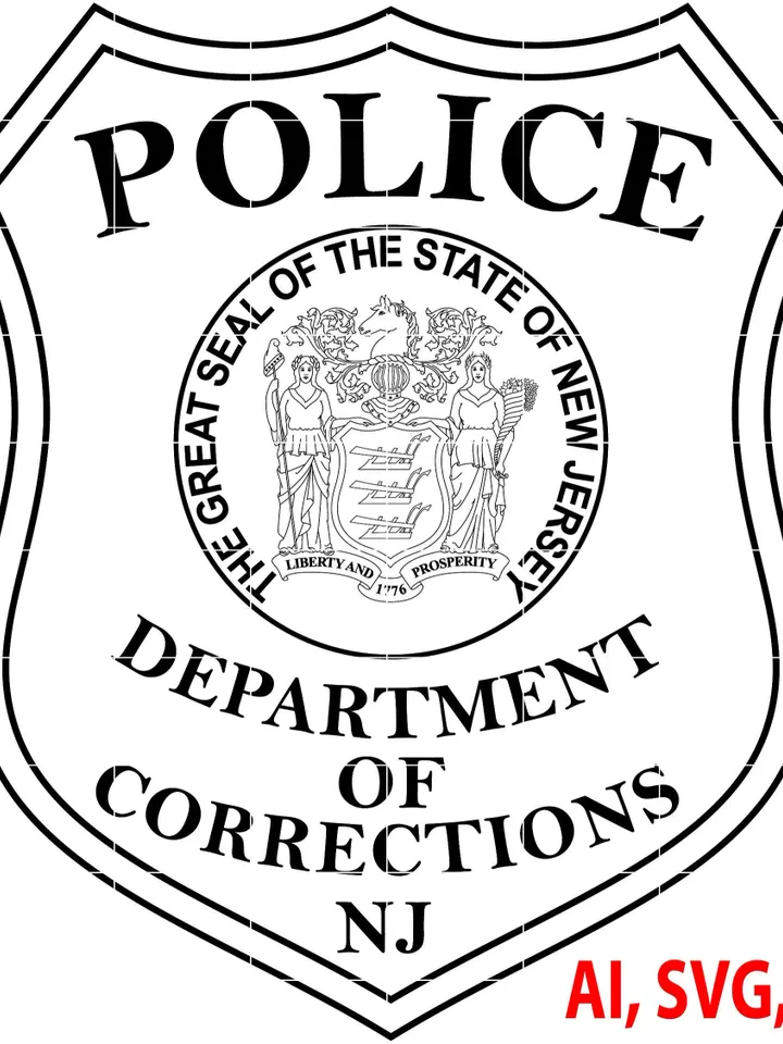 New Jersey Police officer Badge, Logo, Seal, Custom, Ai, Vector, SVG, DXF, PNG, Digital