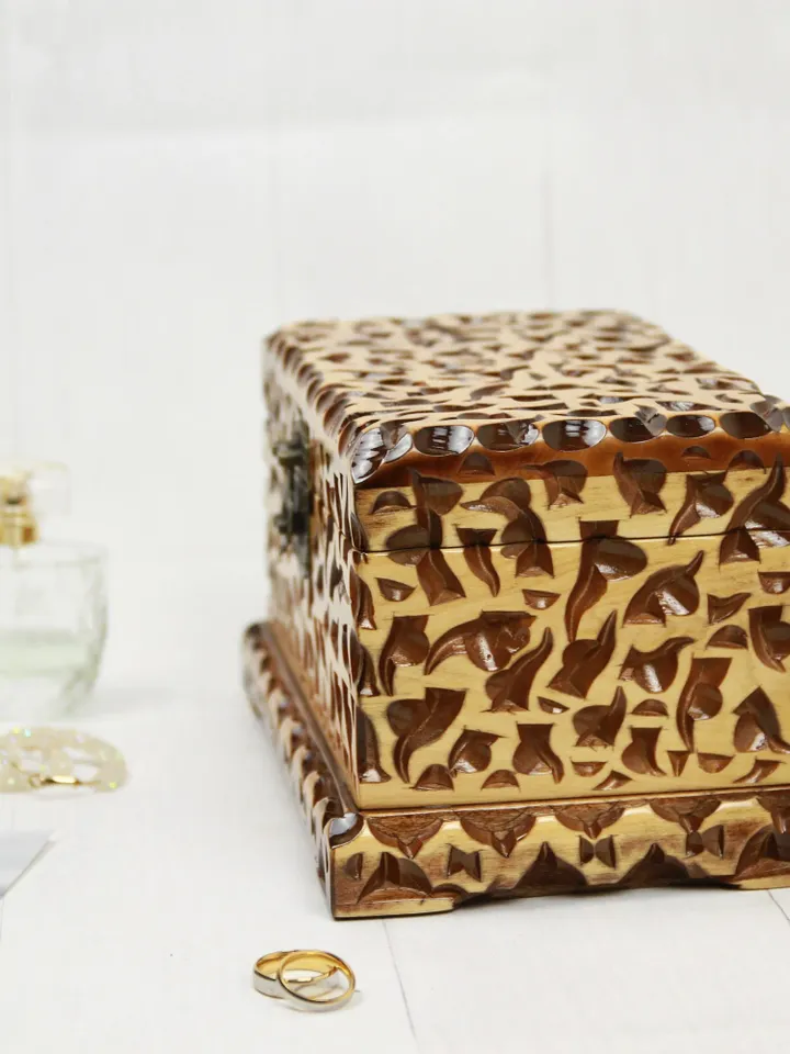 Jewlery box, Photo box, Gift for couple, Hand carved wood box, Decorative wood box, Wedding gift