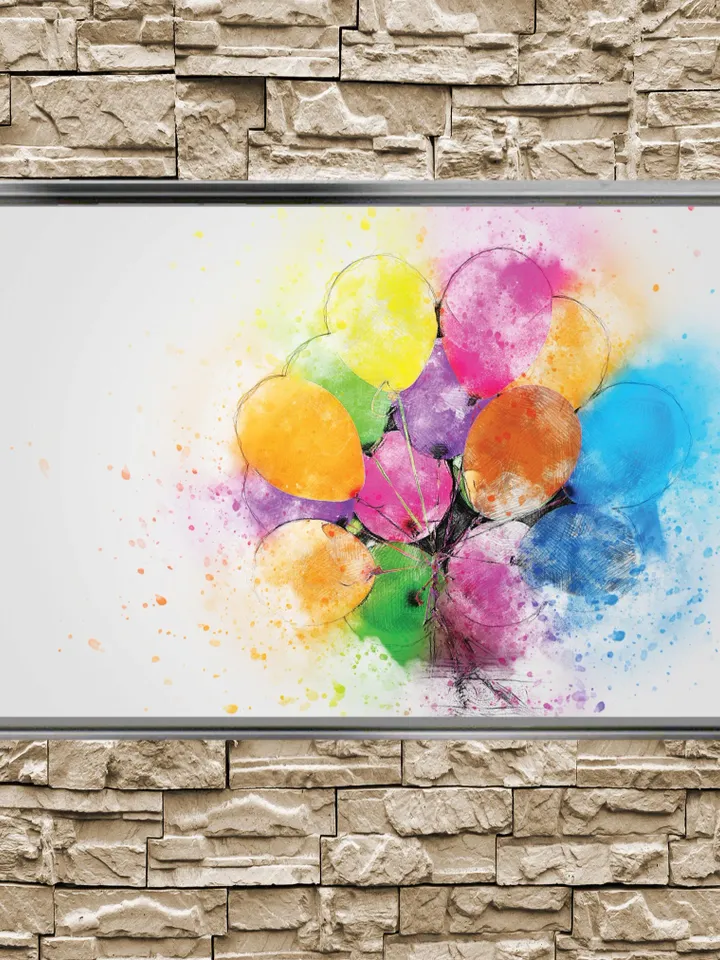 Air balloon Print on Canvas , Floating Frame Option, Modern Wall Art, Extra Large Canvas Wall Art