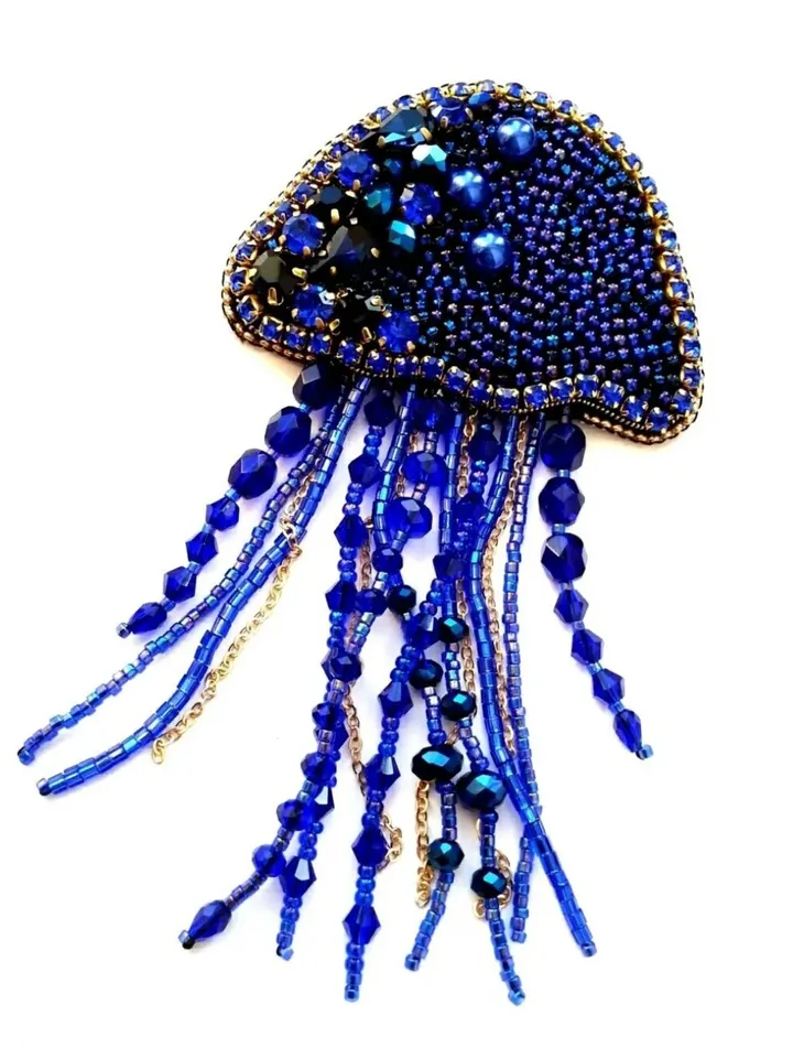 Medusa brooch, jellyfish brooch, brooch pin, blue brooch, mothers day gift, gift for friend, handmade gifts, brooch
