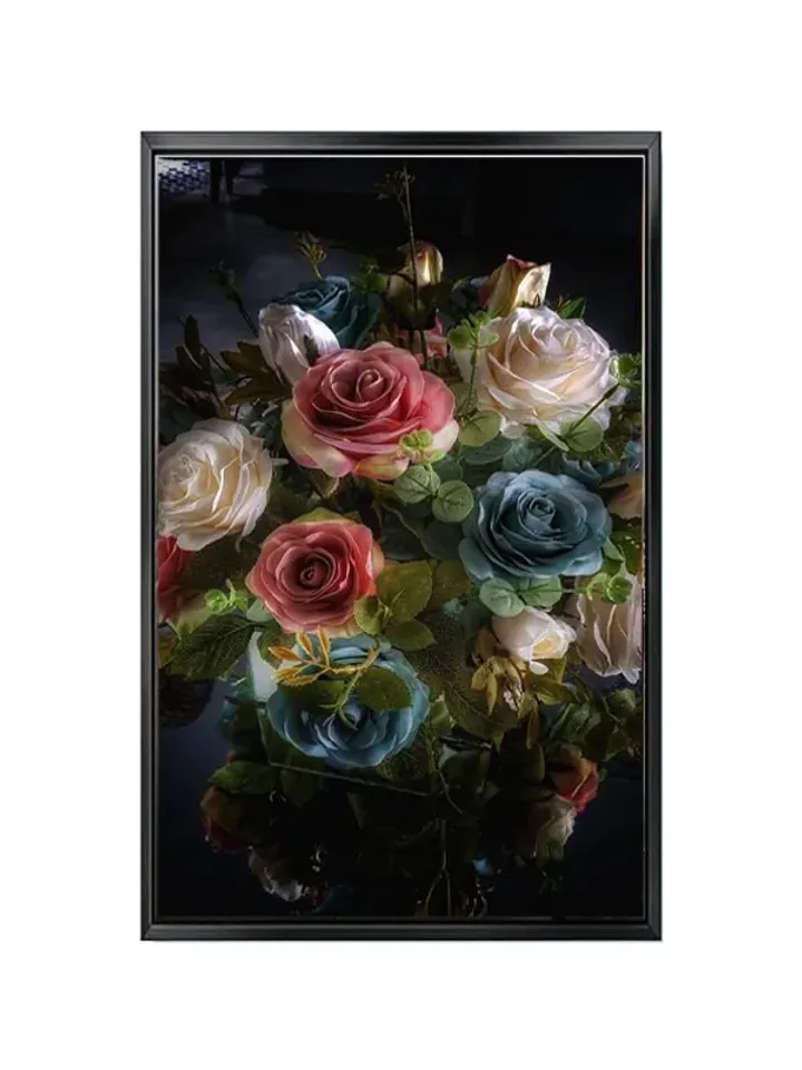 Roses Print on Canvas , Floating Frame Option, Modern Wall Art, Extra Large Canvas Wall Art