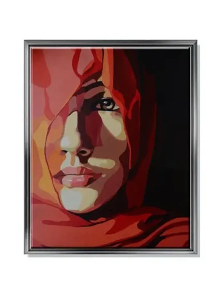 Mysterious woman Print on Canvas , Floating Frame Option, Modern Wall Art, Extra Large Canvas Wall Art