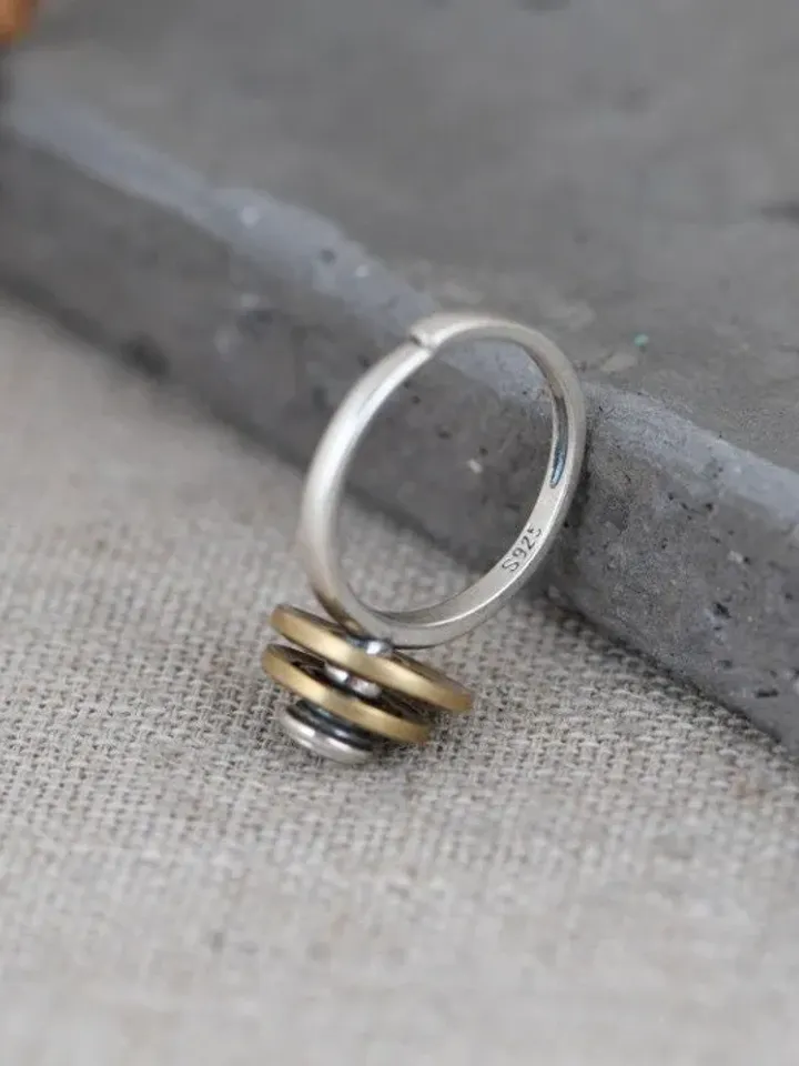 925 Silver Spinner Ring, Unique Spinner Ring, Fidget Spinner Ring, Fidget Ring, Resizeable Spinner Ring, Thailand Ring,Thailand Gift, Fidget
