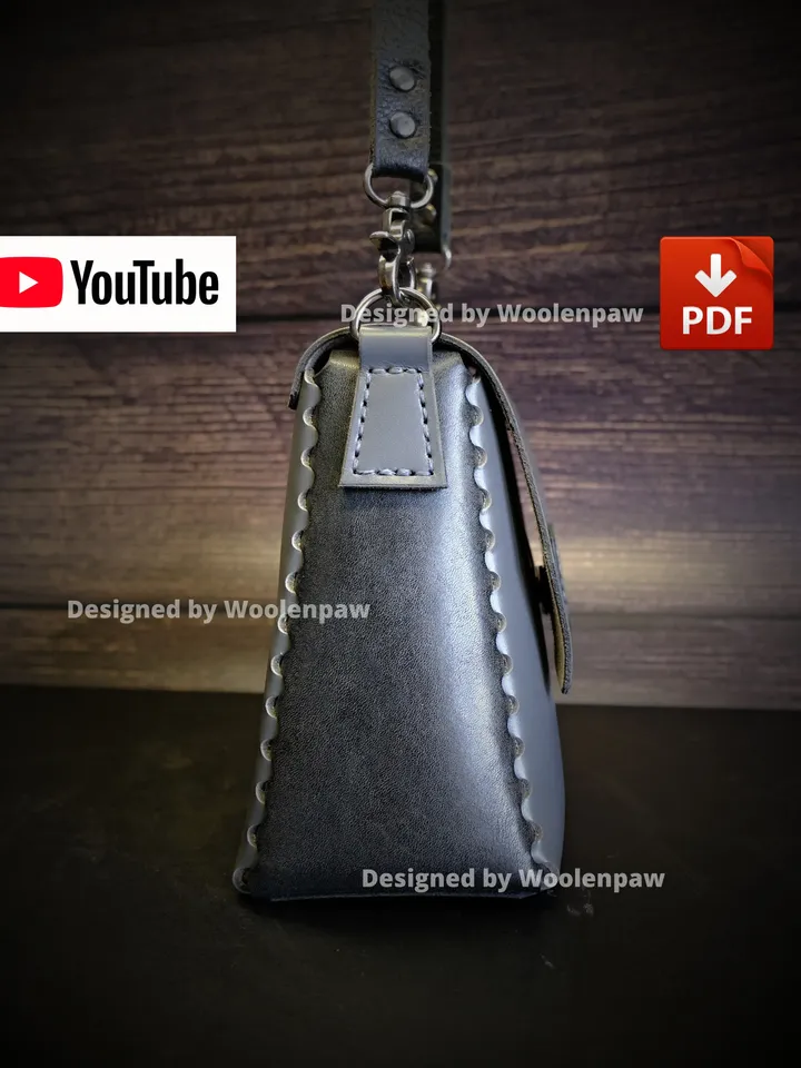 Leather pattern - Ladies Crossbody bag - "Rock".NS9