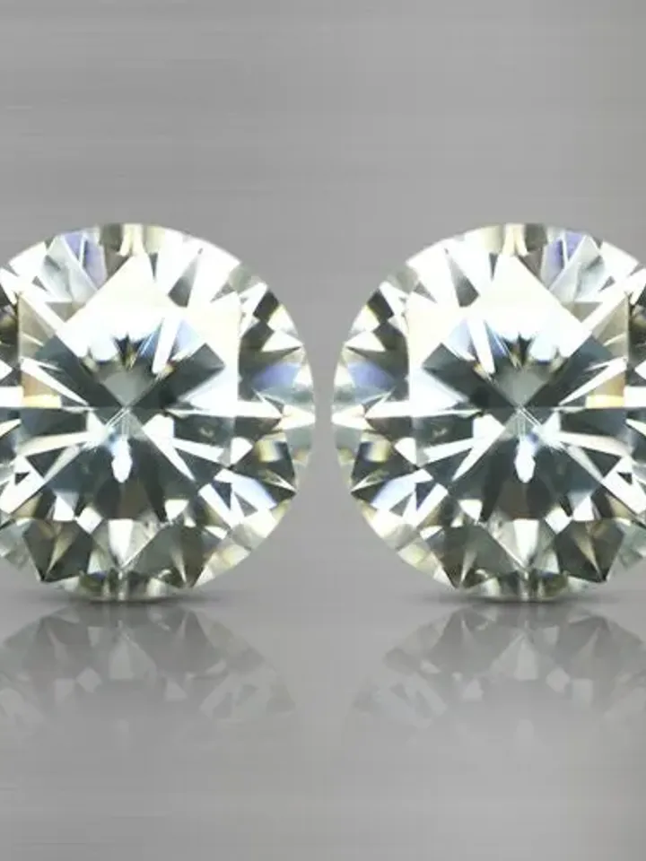 1.93 CT Elegant twin_pair Real White Moissanite Round Cut
