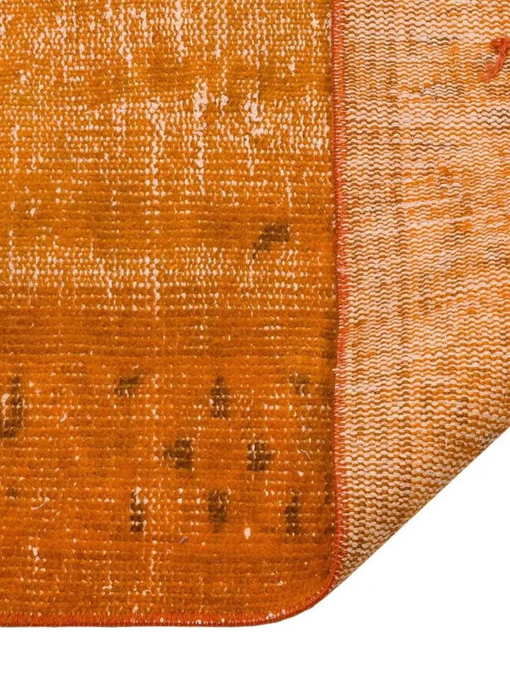 TurkishTangerine: Orange Turkish Rug, Oushak Carpet, 5x8.3ft for a Vibrant & Cozy Living Room Decor.