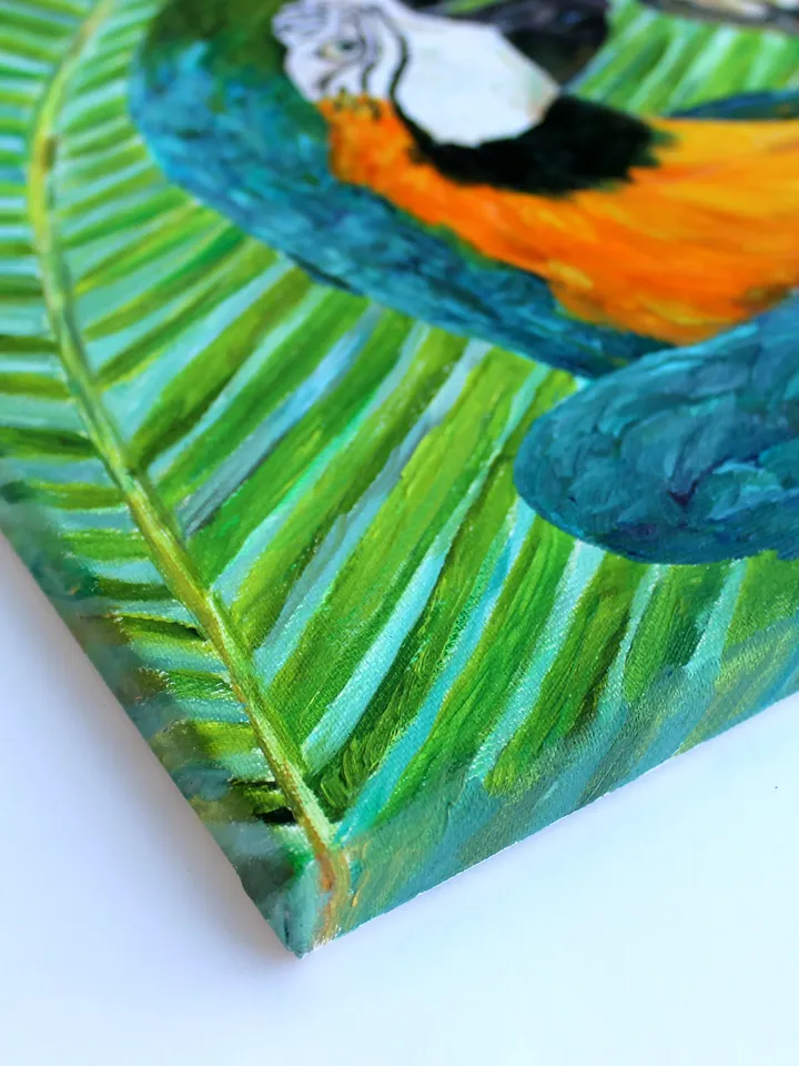 Parrot oil painting on canvas original painting