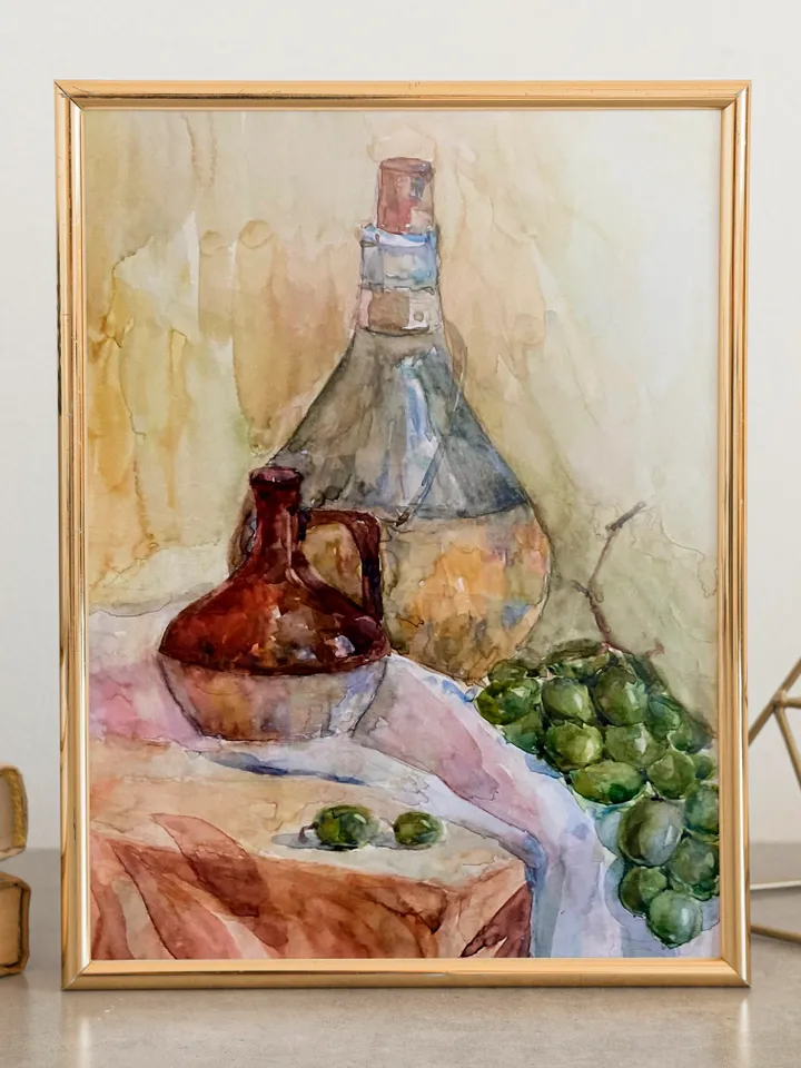 Still life with grapes - fruits,wall decoration, wall art,hanging picture