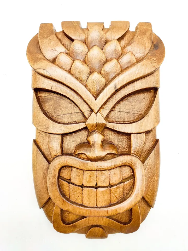 Wooden Tiki Mask, Wood decor, Wall decor, wall panel, Wooden wall panel, Wooden mask, Wooden tiki mask, Hawaiian tiki mask, Carved mask