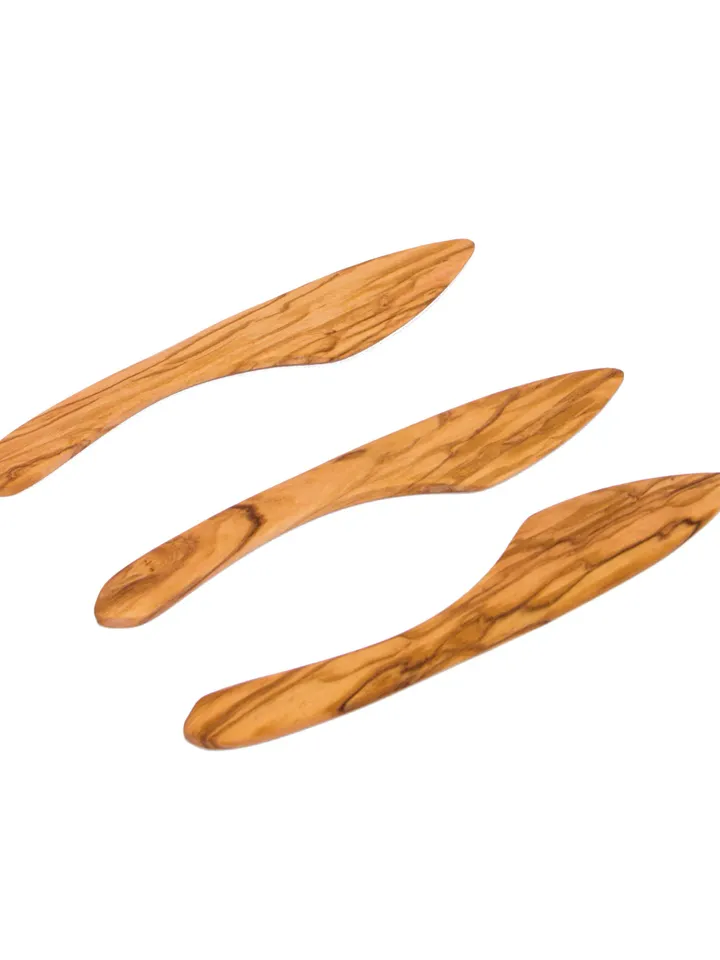 3 Wooden Cheese Spreaders / Knives - Olive Wood Spreaders Set - AKwood 100% Bio Products / Gift for her / gift for him - Jam Spreaders