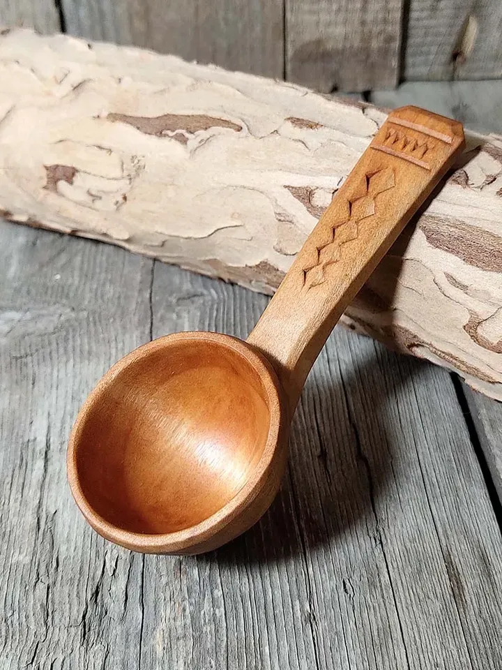 9th anniversary willow wood spoon, Wooden coffee scoop, Tea spoon Small measuring wood spoon, Wooden gift coffee lovers