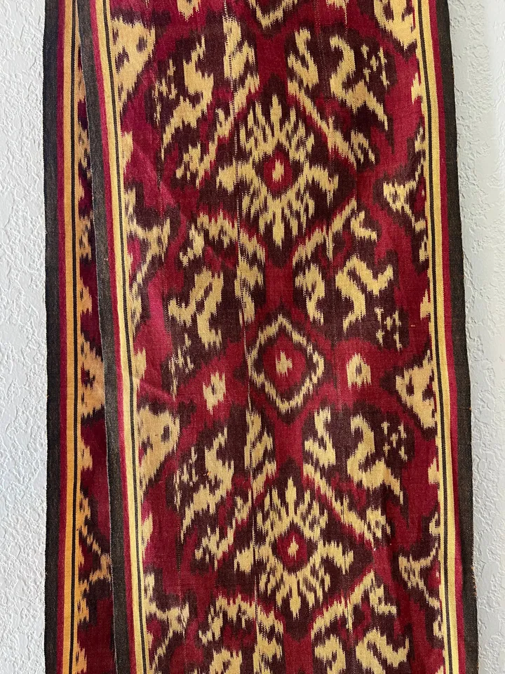 Handwoven Ikat Scarf | Handmade Ikat Tapestry | Bohemian Home Decor | Tropical Home Decor