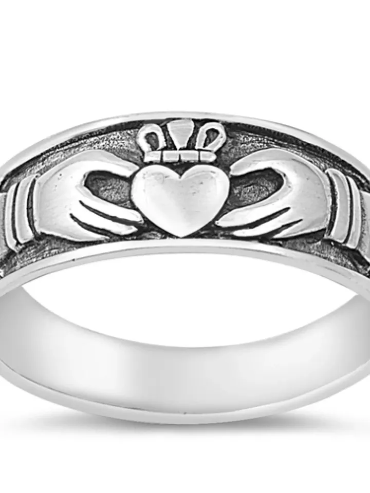 Claddagh Ring, Irish Wedding Ring, Celtic Ring, Heart Ring, Thumb Ring, Sterling Silver Claddagh Ring, Love Loyalty Friendship Irish Ring