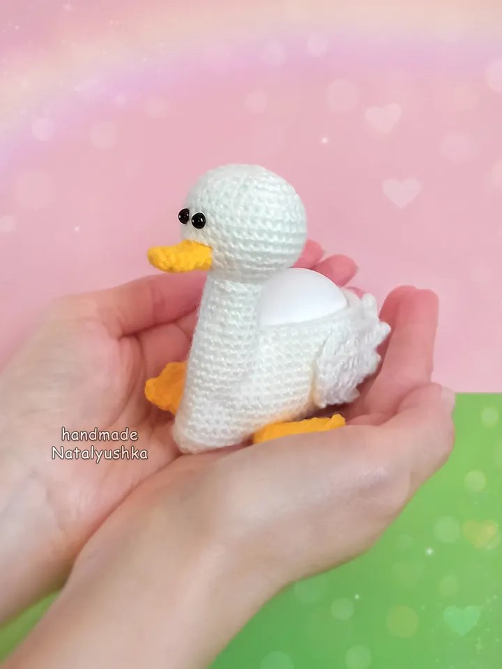 Decorated egg, Crochet egg basket, Easter Duck - egg stand, Easter egg holder, Easter table decor, Gift for Easter.