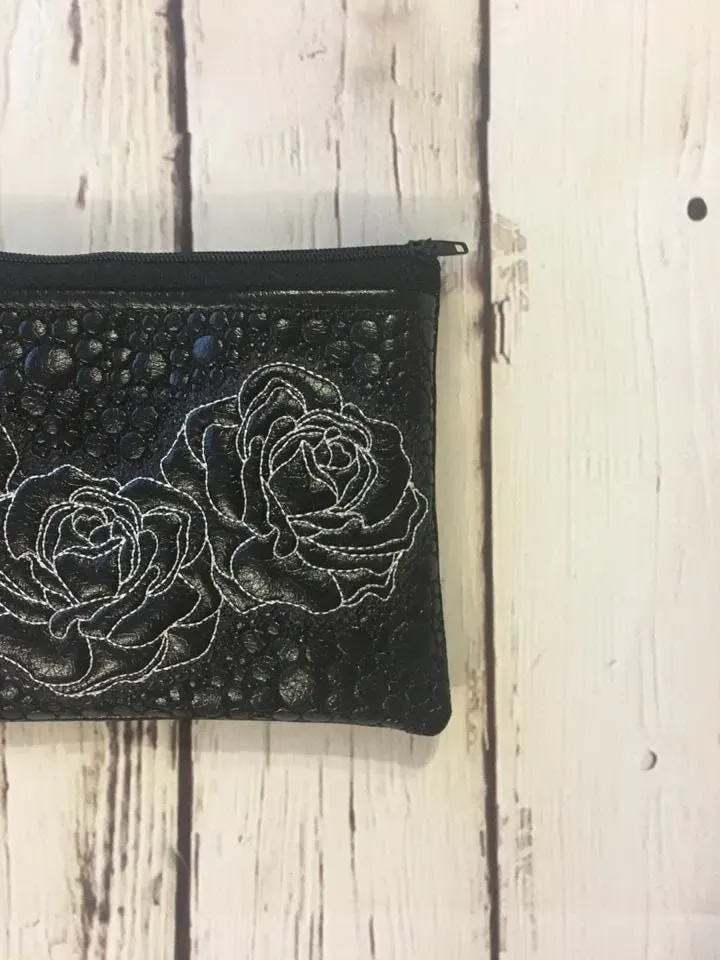 Embroidery designs cosmetic bag zippered bag travel zip bag embroidery designs. ITH zippered bag Embroidery Design. File Instant Download