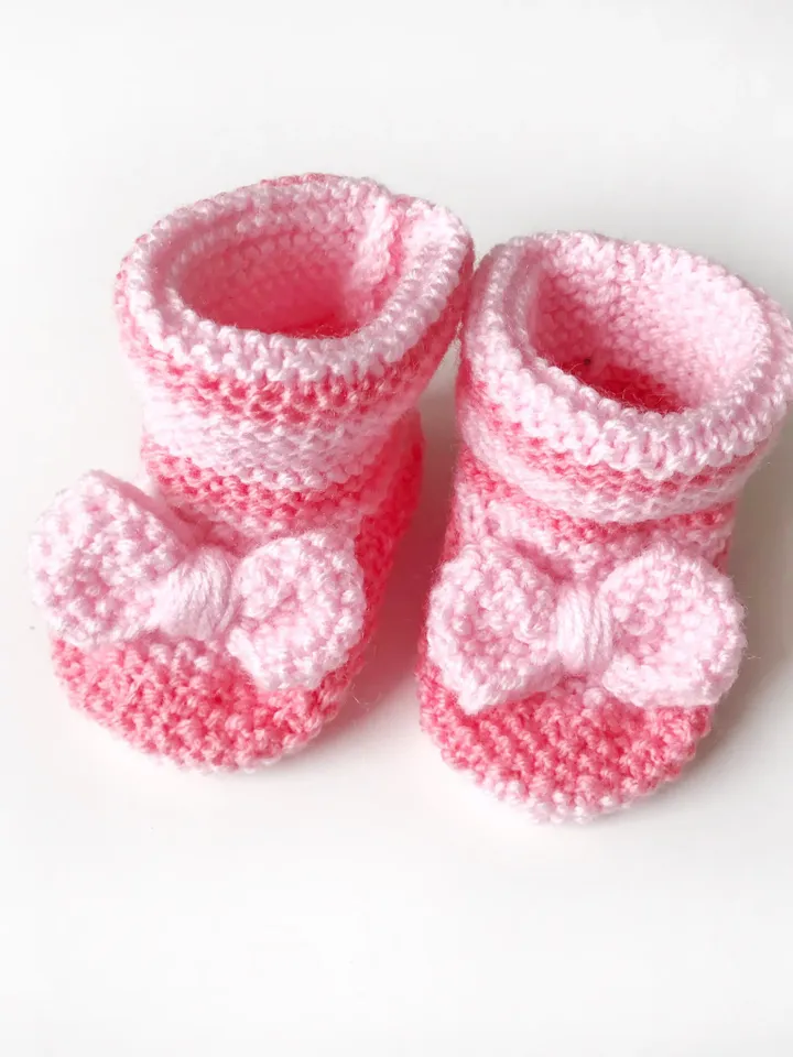 Pink rainbow baby blanket, Crochet baby girl blanket and booties, Gift set for baby girl