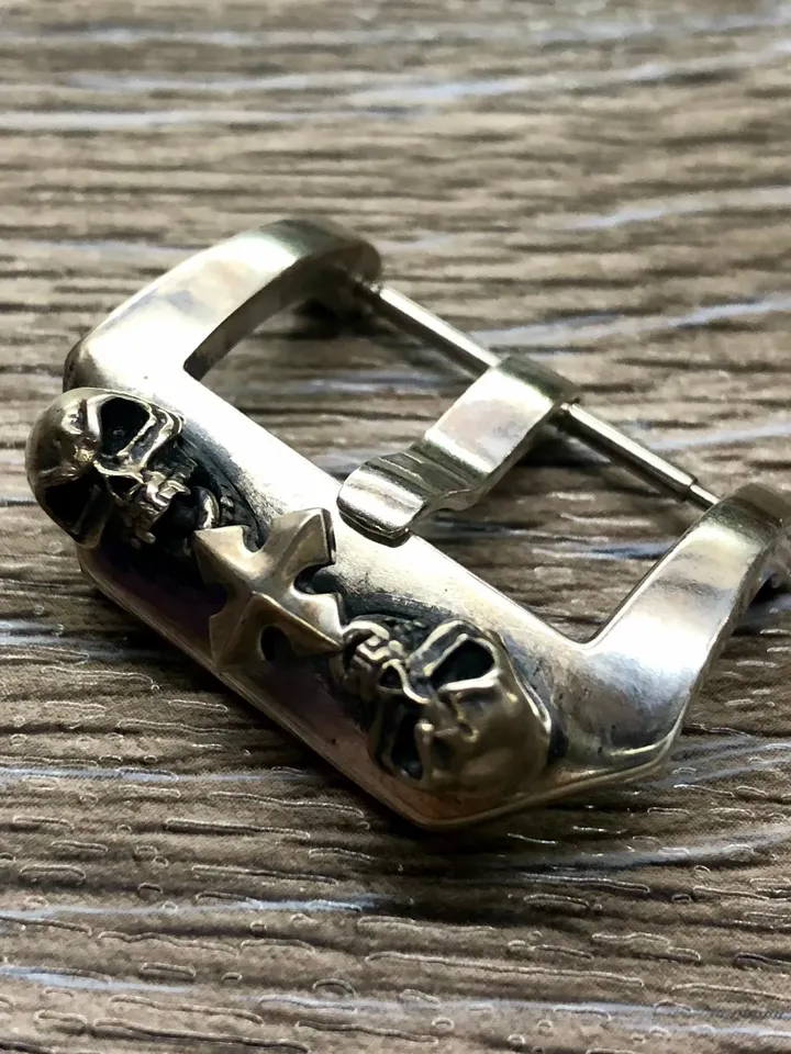 Sterling Silver 925 Watch Buckle in Skull, 24mm 26mm 22mm Watch Buckle, Watch Strap Closure, Valentines Day Gift Ideas, Watch Accessories
