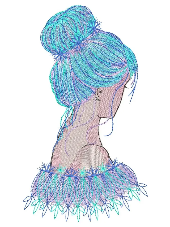 Snow girl-machine embroidery-designs-set-4-size