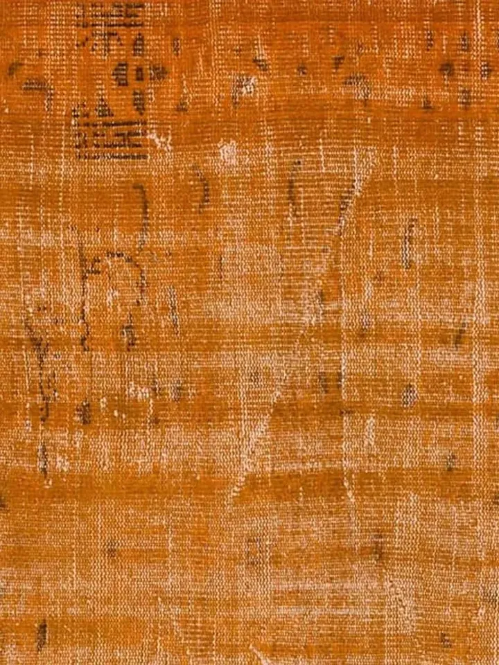 TurkishTangerine: Orange Turkish Rug, Oushak Carpet, 5x8.3ft for a Vibrant & Cozy Living Room Decor.