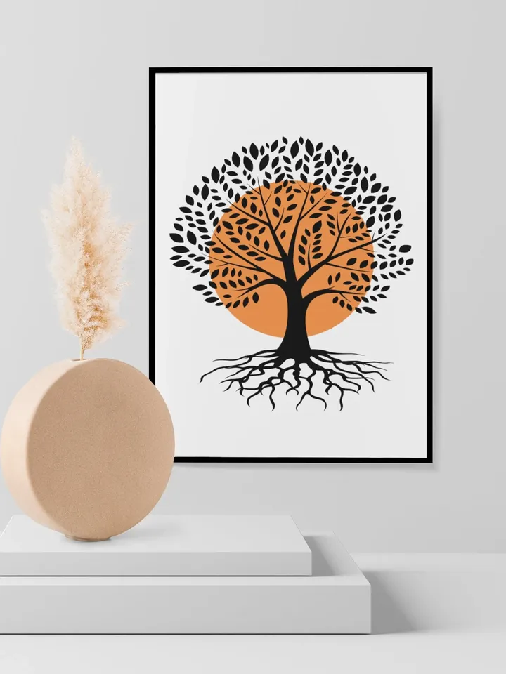 Tree Canvas, Tree Poster, Sunset Wall Art, Canvas Print