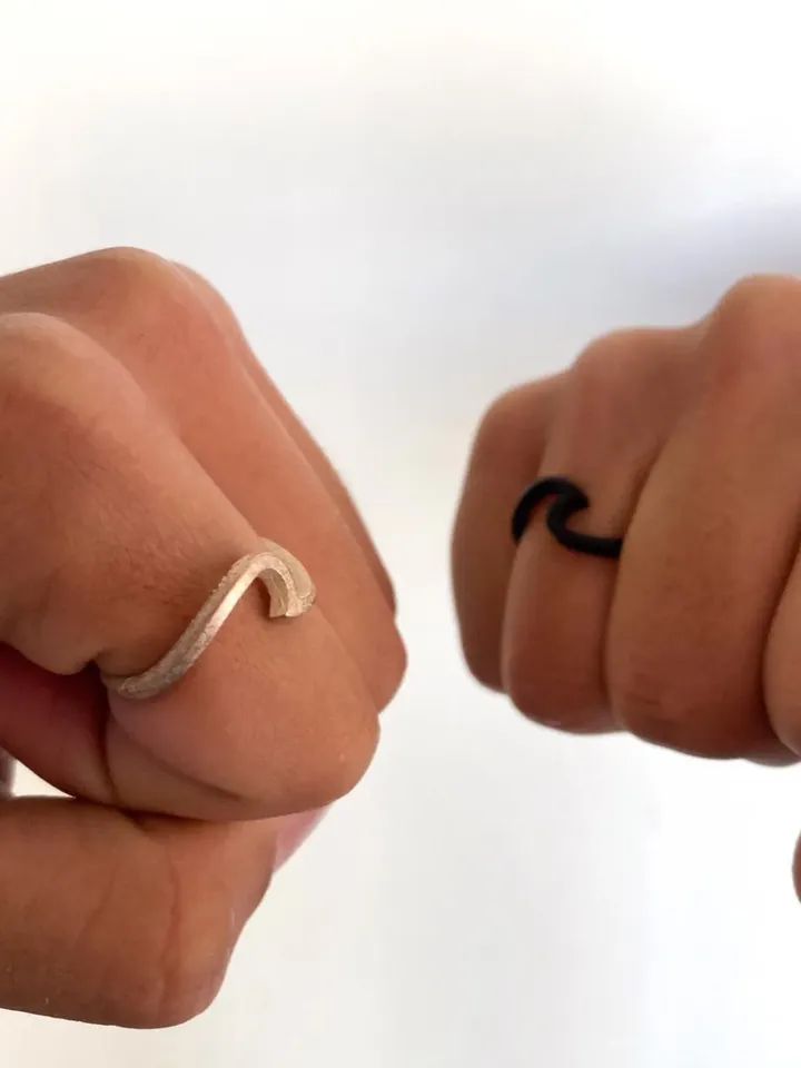 Wave Ring, Sea Wave Shaped Gold Ring, Ocean Wave Ring, Dainty Surfer Ring, Index Middle Finger Ring, Ocean Beach Jewelry, Thumb Ring