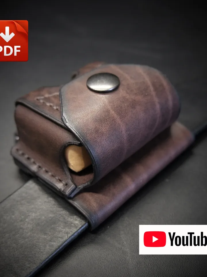 Leather pattern to make AirPods Pro - belt case. OTH12