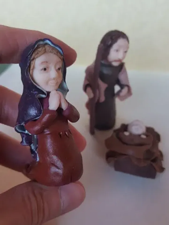 Handmade clay Nativity scene, Nativity figurines, Family Christmas gift, Christmas Nativity decor, Handmade Christmas Decor, Nativity animal