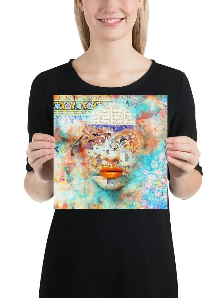 Dance of Colors | Persian Calligraphy Wall Art Poster | Unique Persian Gift | Unframed Art Print Poster