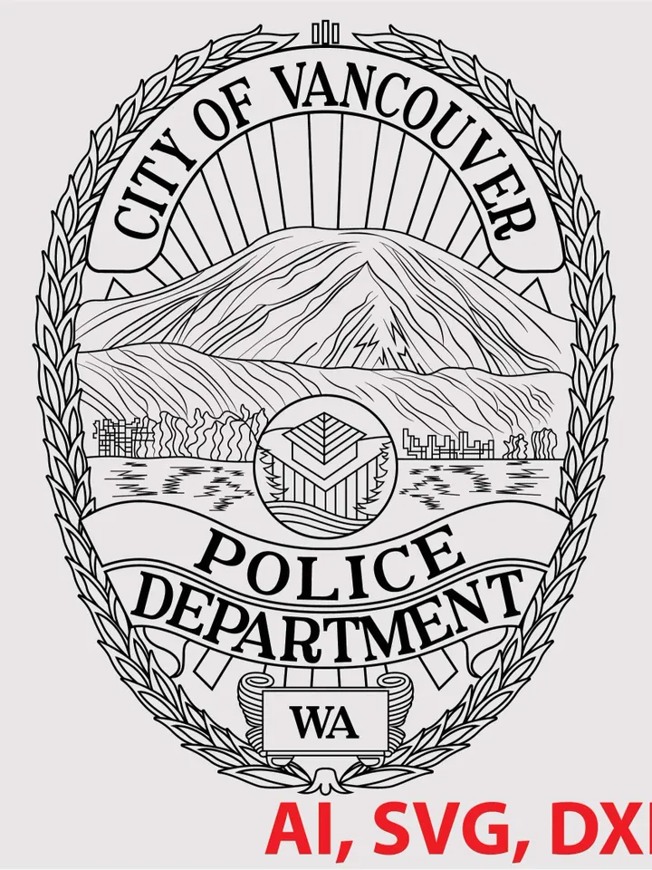 City of Vancouver Police Dept. Badge, Logo, Seal, Custom, Ai, Vector, SVG, DXF, PNG,