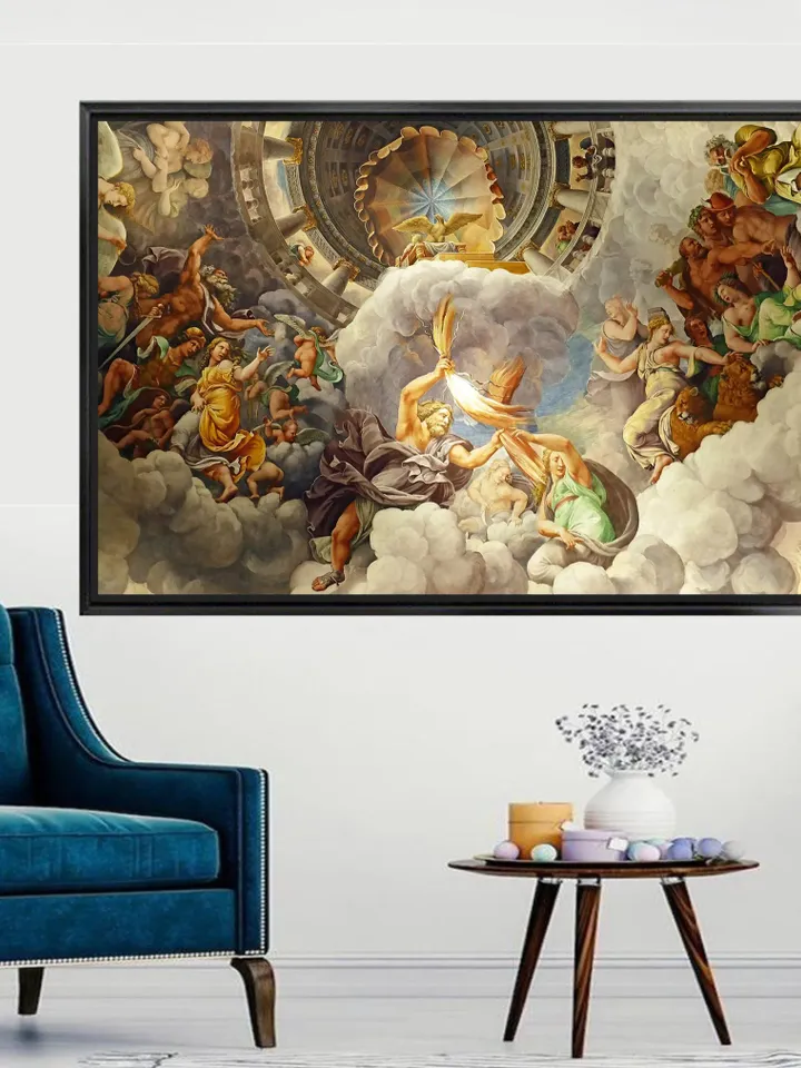 Zeus & Hera , Greek Mythology Print on Canvas , Floating Frame Option, Modern Wall Art, Extra Large Canvas Wall Art