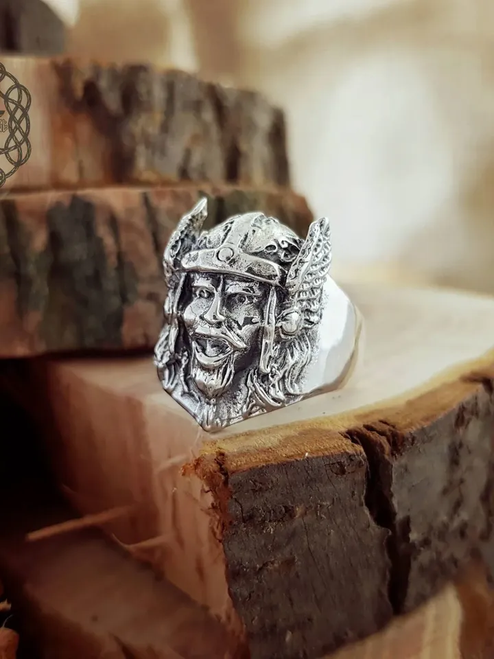 Thor Ring, Viking Helmet Ring, Viking Ring, Sterling Silver Ring, Viking Jewelry, Norse Ring, Norse Jewelry