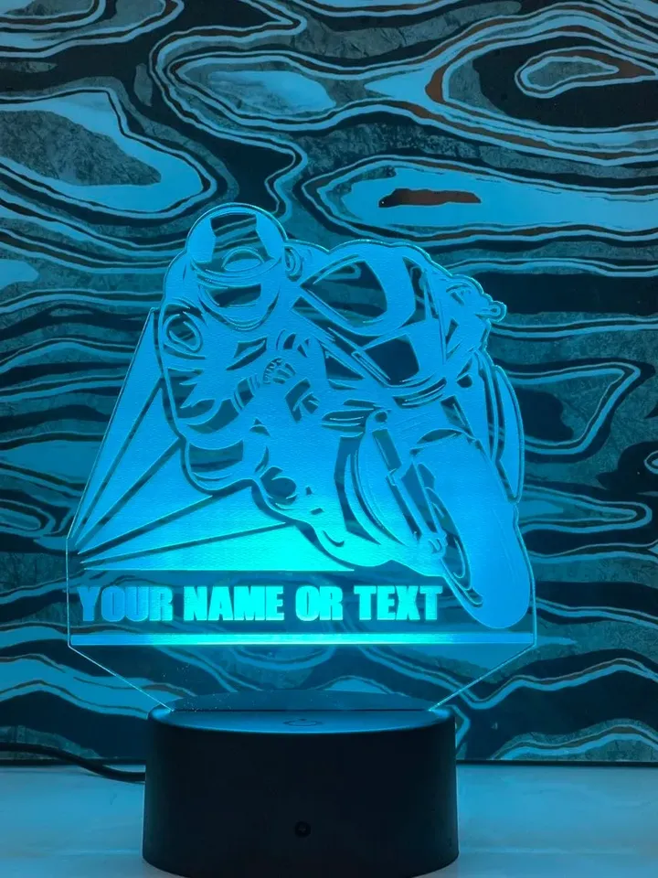 Motorcycle Biker Custom Acrylic RGB Novelty Sign
