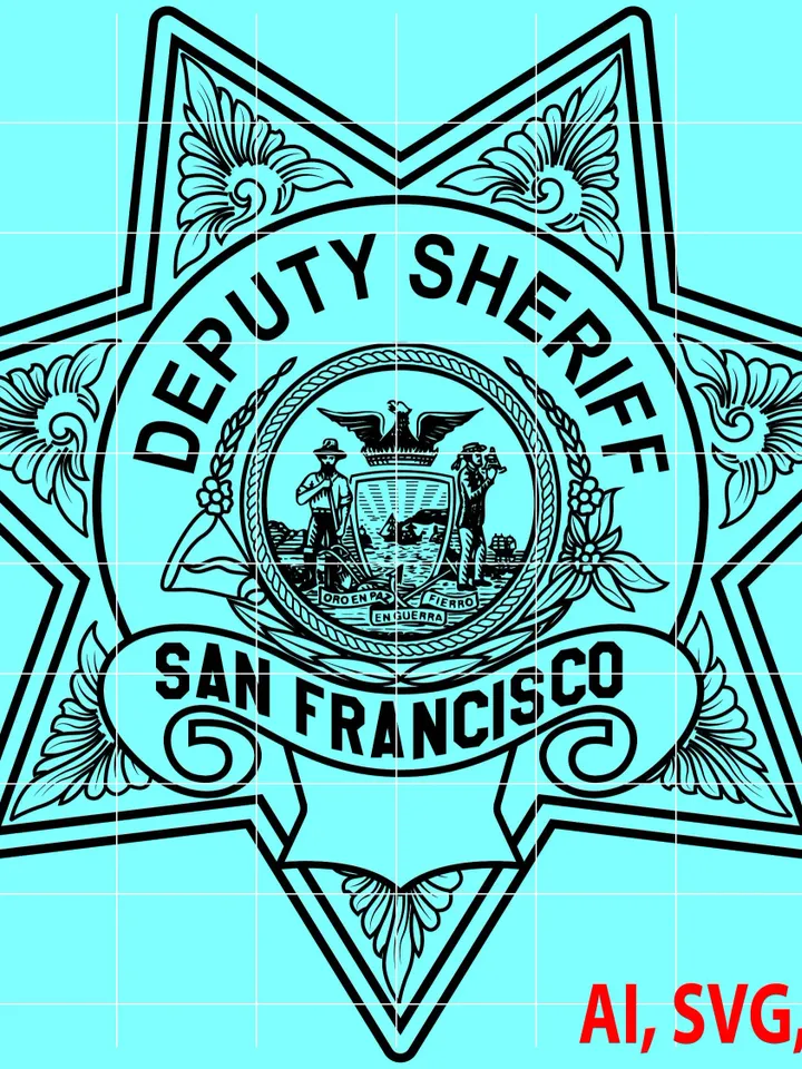 Sheriff Badge, San Francisco Deputy Sheriff Badge, Logo, Seal, Custom, Ai, Vector, SVG, DXF, PNG, Digital