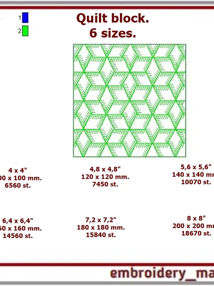 Quilt block 9 machine embroidery designs Instant download