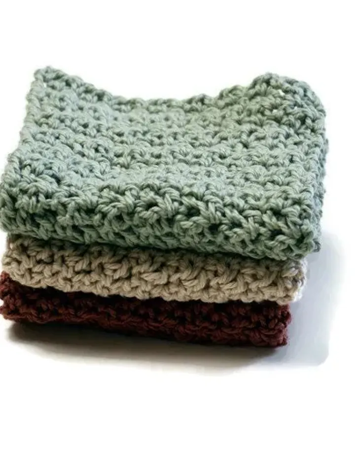 Crochet Washcloth Set, Dishrags for Wedding Gifts, New Home Décor, Bridal Shower Gift Ideas, Gifts for Her, Mother's Day Items, Set of Three