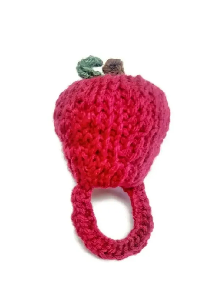 Knit Yarn Apple Toy Plushie, Play Food, Toy Kitchen Accessories, Fall Home Décor, Bowel Fillers, Crochet Food Items, Grocery Shopping Fruit