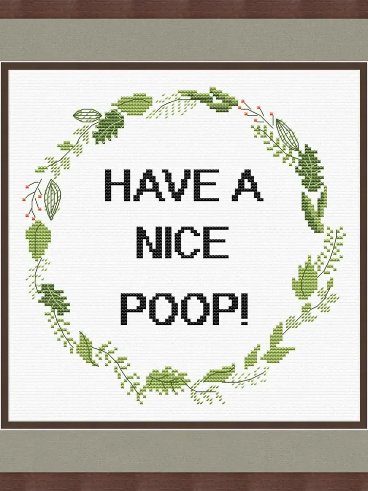 Funny Cross Stitch Pattern, Subversive Cross Stitch, Have A Nice Poop Cross Stitch Pattern, Modern Cross Stitch Pattern