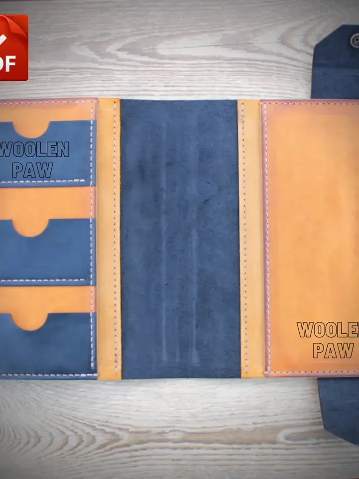 Leather Book cover - PDF pattern + two size. B3