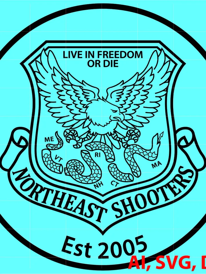 Northeast Shooters Badge, Logo, Seal, Custom, Ai, Vector, SVG, DXF, PNG, Digital