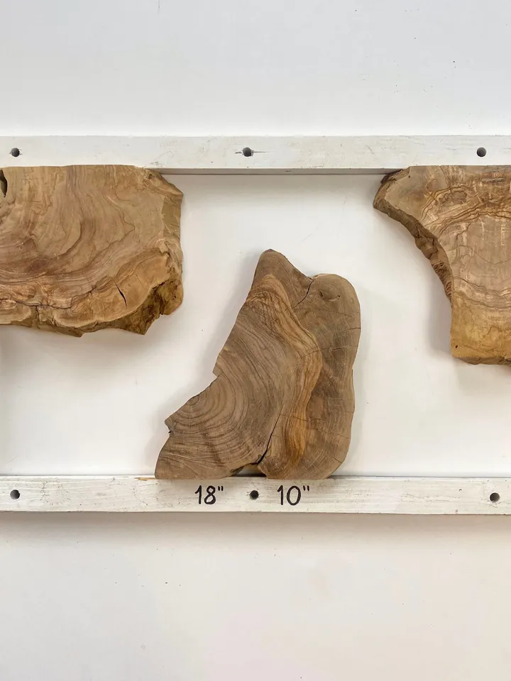 Olive Wood Cookies, 18"x10"x1.2" Live Edge Wood Slab, Epoxy Resin Wood, Raw Edge, Burl Wood, READY TO SHIP