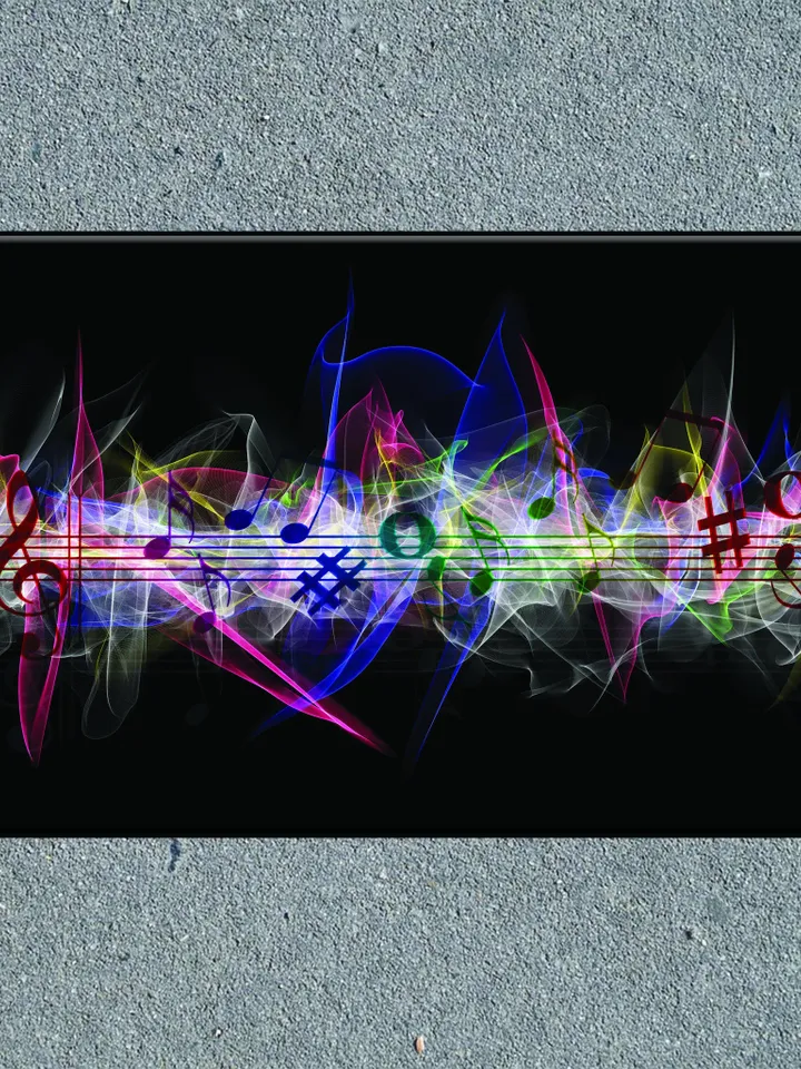 MUSIC NOTES Print on Canvas , Floating Frame Option, Modern Wall Art, Extra Large Canvas Wall Art