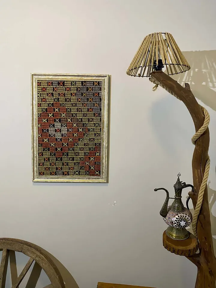Vintage wall kilim art, unique hand-woven woolen kilim on the wall, home decor , 50x70 cm