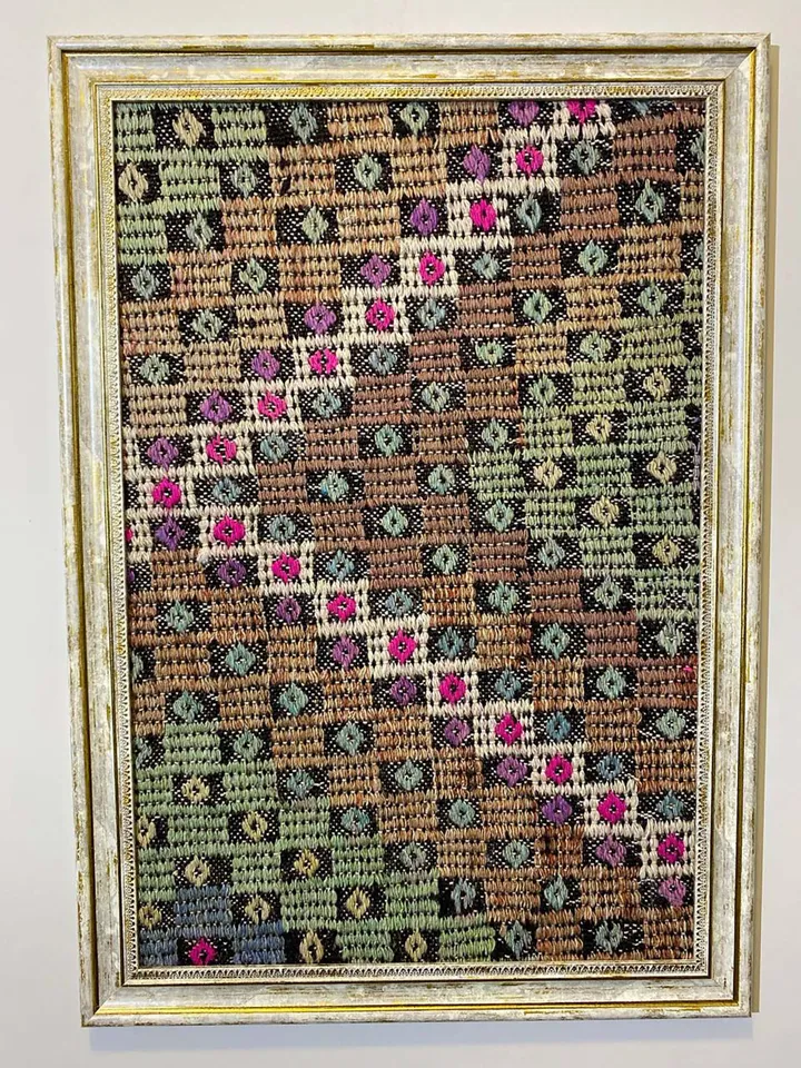 Vintage wall kilim art, unique hand-woven woolen kilim on the wall, home decor , 50x70 cm