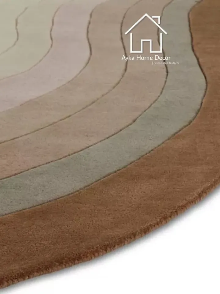 Hand Tufted Kidney Shape Modern Designer Rugs Handmade Rugs Hand Tuft Rugs For Living Room Bed Room Rug Custom Size Available