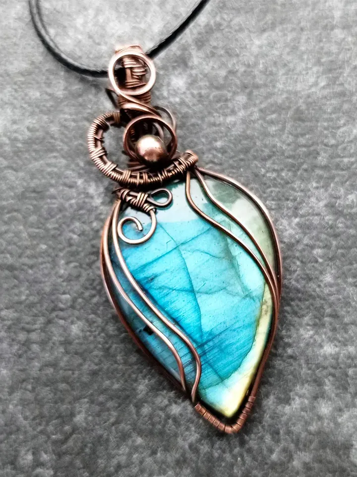 Labradorite Necklace, Blue Flash Labradorite Drop Pendant, Minimalist Jewelry, An Easter present for my sister